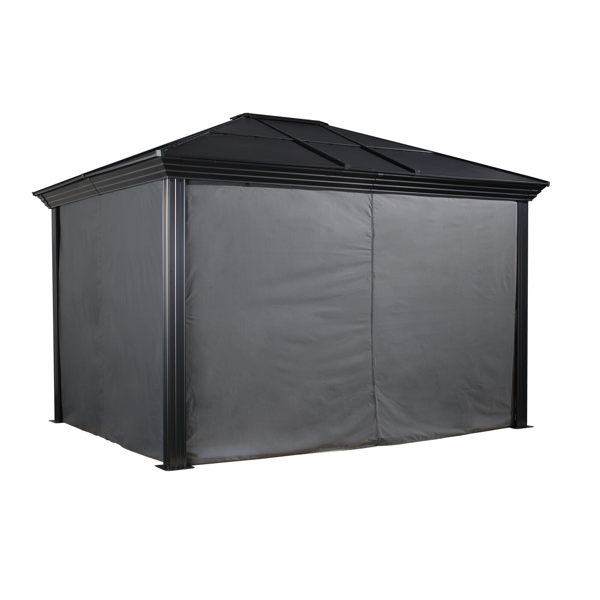 ShelterLogic Sojag Cambridge, Cambridge Grey Spun Polyester Curtains 10ft. x 12 Color Black, Model# 135-9168822